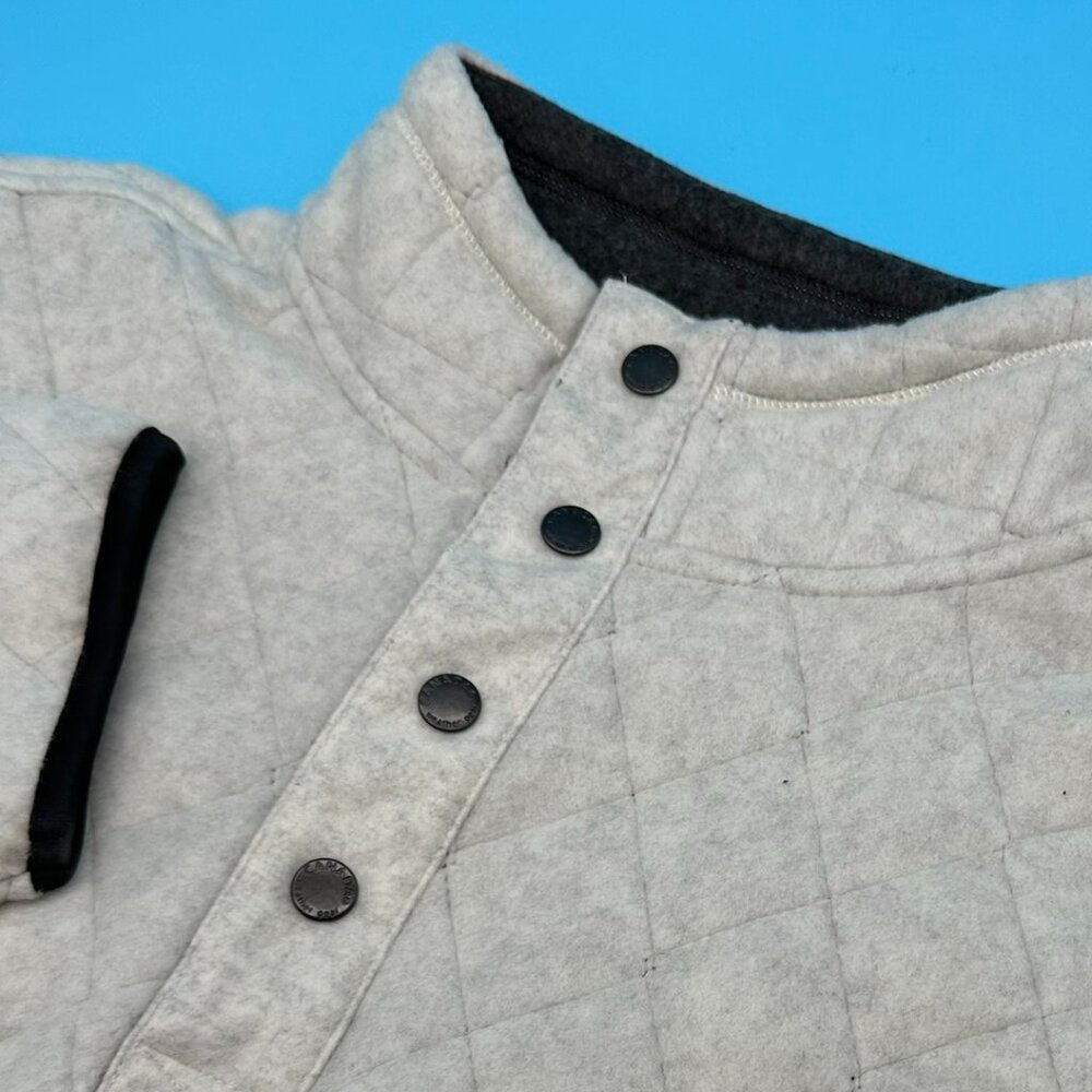 Canada Weathergear Men's 1/4 Snap Placket Quilted Pullover, Size L, Oatmeal Hthr